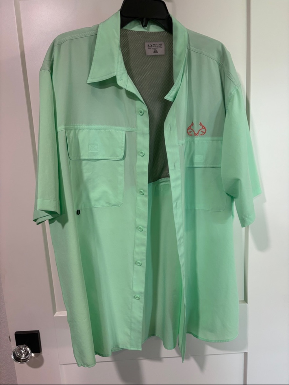 Realtree Mint Green Short Sleeve Button Down Shirt